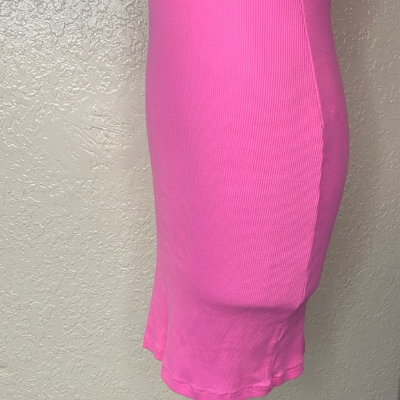 SKIMS Bright Pink Ribbed Mini fitted Dress - Picture 5 of 10